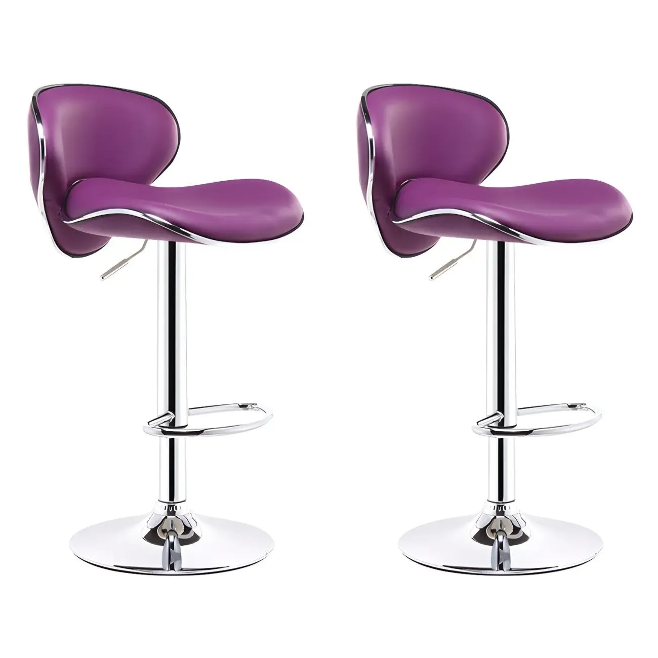 360° Swivel Faux Leather Bar Stools Adjustable Height Bucket Seat