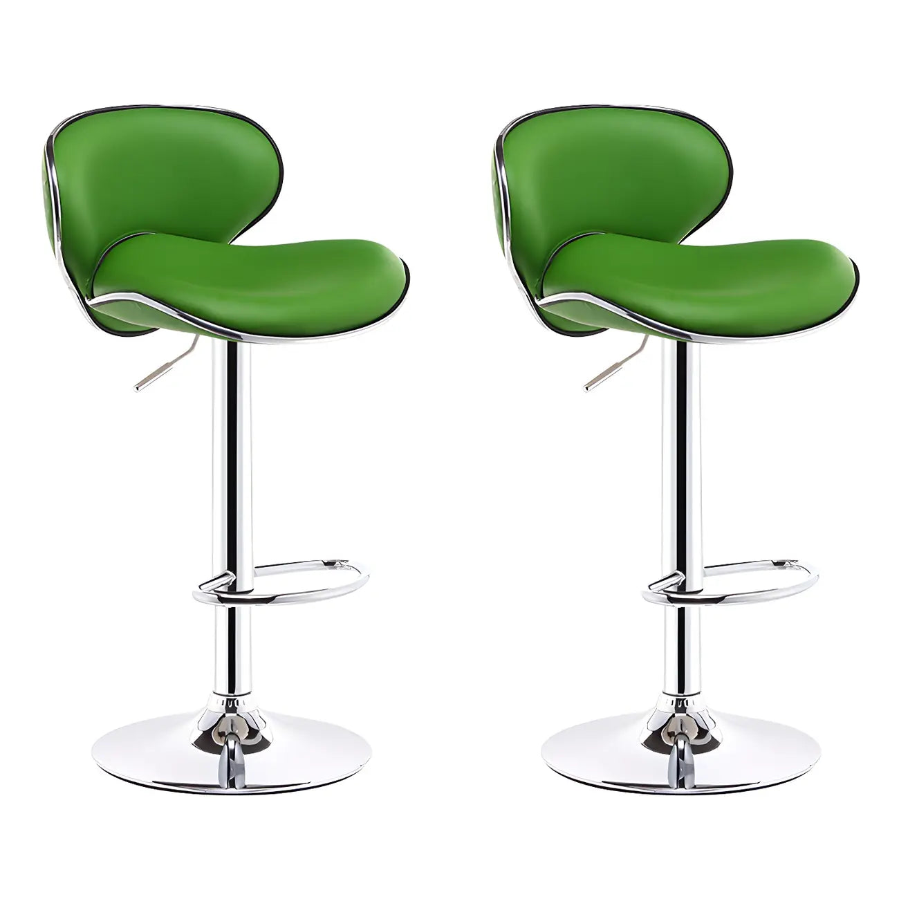 360° Swivel Faux Leather Bar Stools Adjustable Height Bucket Seat