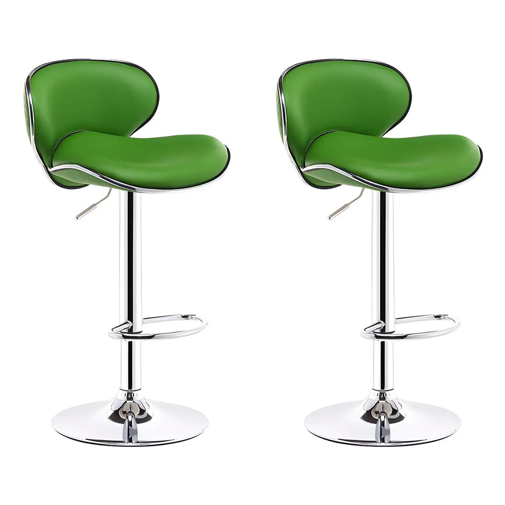360° Swivel Faux Leather Bar Stools Adjustable Height Bucket Seat