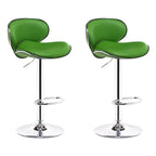 360° Swivel Faux Leather Bar Stools Adjustable Height Bucket Seat