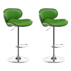 360° Swivel Faux Leather Bar Stools Adjustable Height Bucket Seat