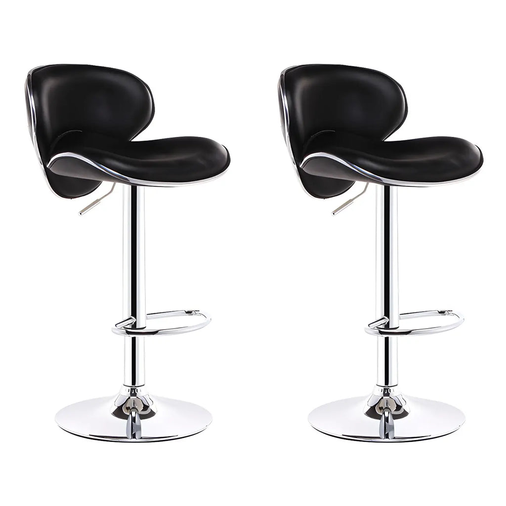 360° Swivel Faux Leather Bar Stools Adjustable Height Bucket Seat