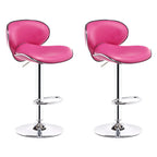 360° Swivel Faux Leather Bar Stools Adjustable Height Bucket Seat