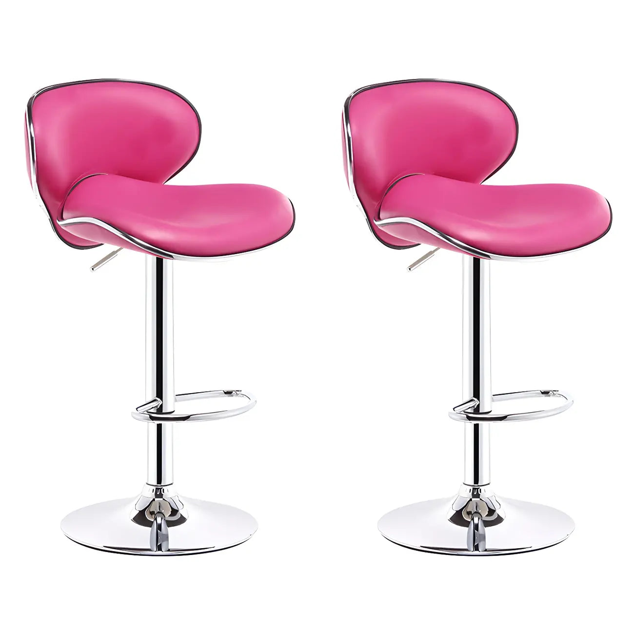 360° Swivel Faux Leather Bar Stools Adjustable Height Bucket Seat