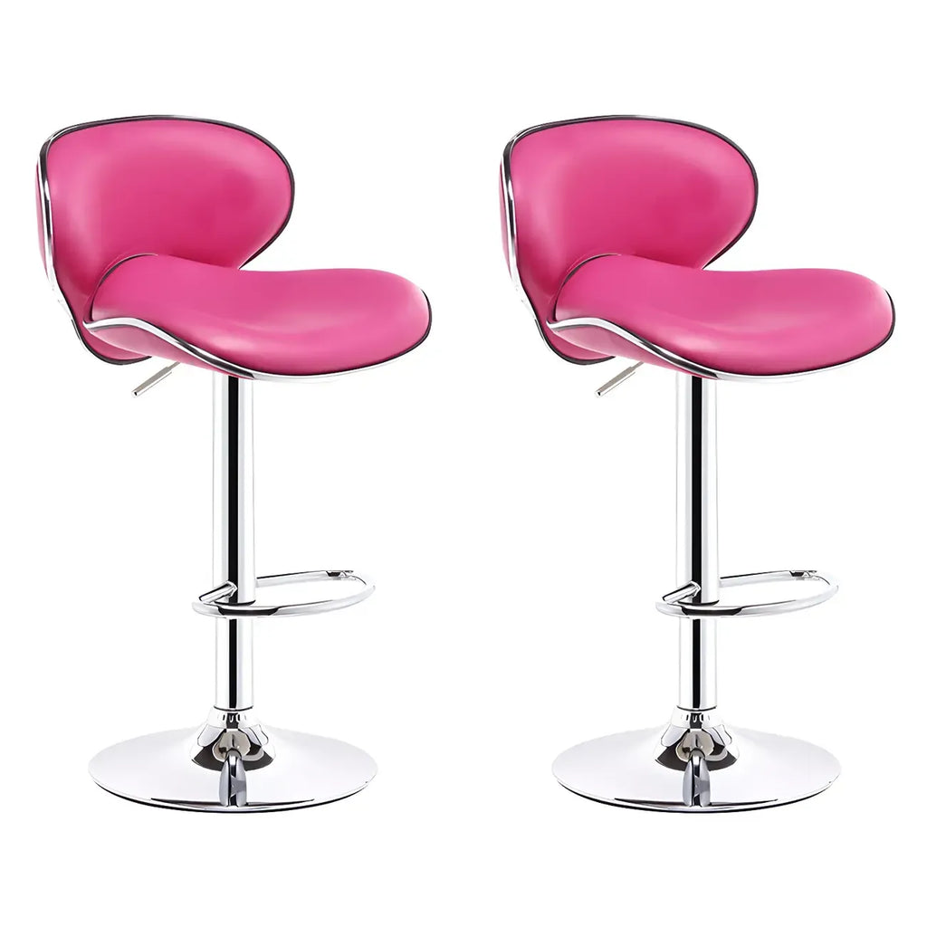 360° Swivel Faux Leather Bar Stools Adjustable Height Bucket Seat