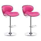 360° Swivel Faux Leather Bar Stools Adjustable Height Bucket Seat