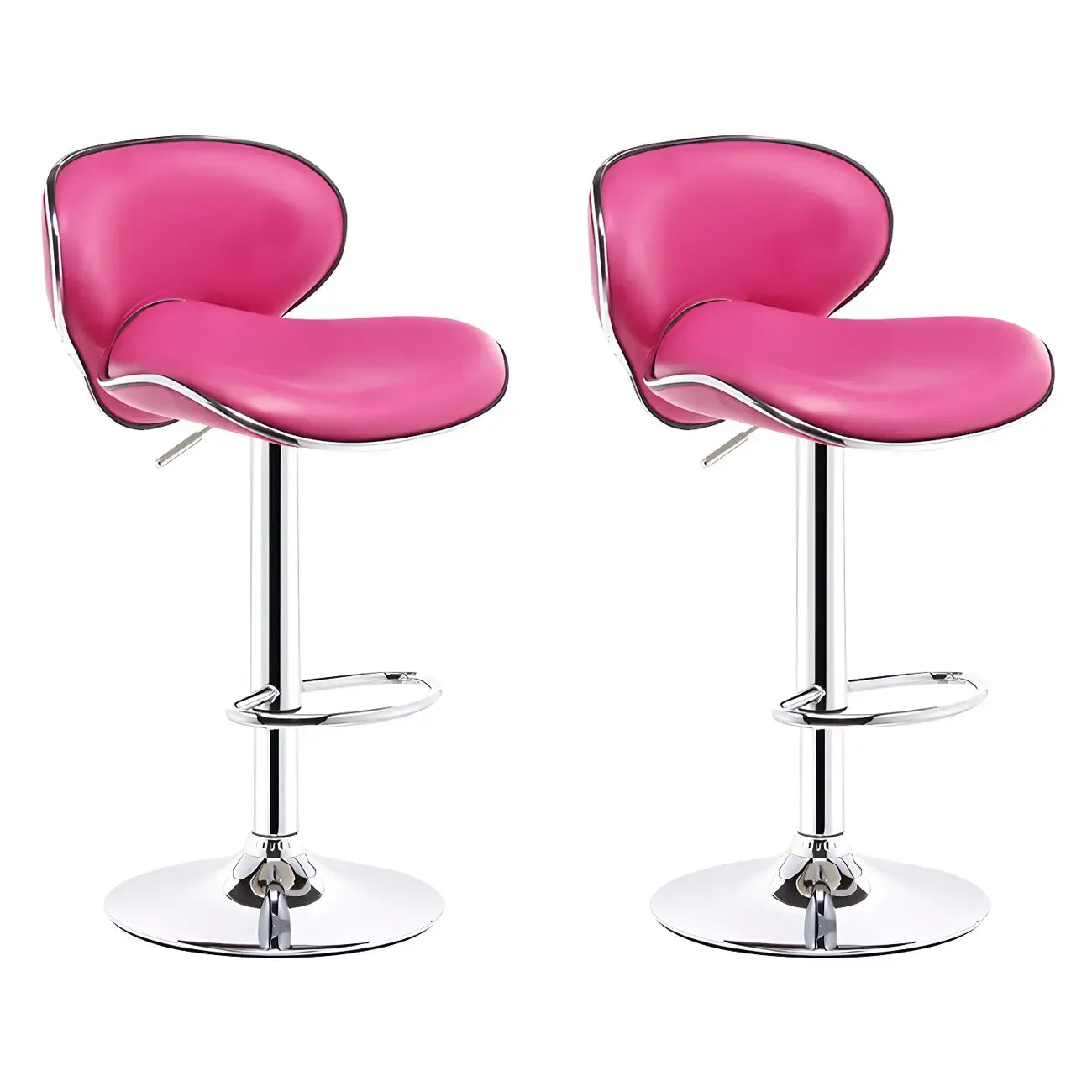 360° Swivel Faux Leather Bar Stools Adjustable Height Bucket Seat