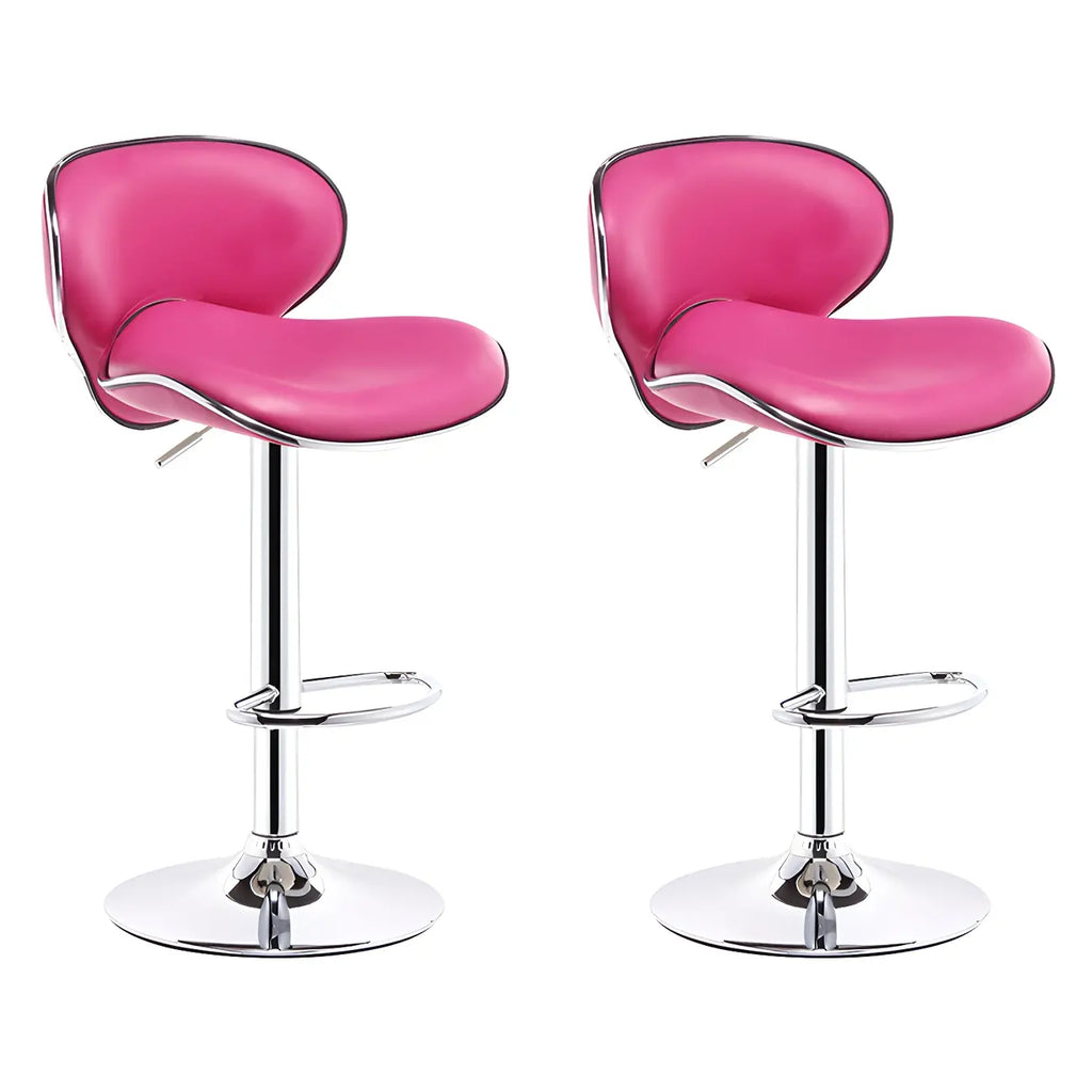 360° Swivel Faux Leather Bar Stools Adjustable Height Bucket Seat