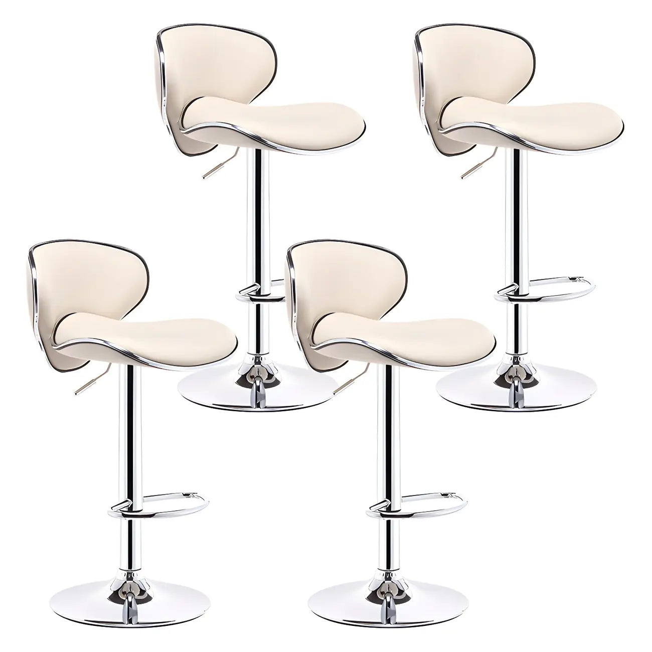 360° Swivel Faux Leather Bar Stools Adjustable Height Bucket Seat
