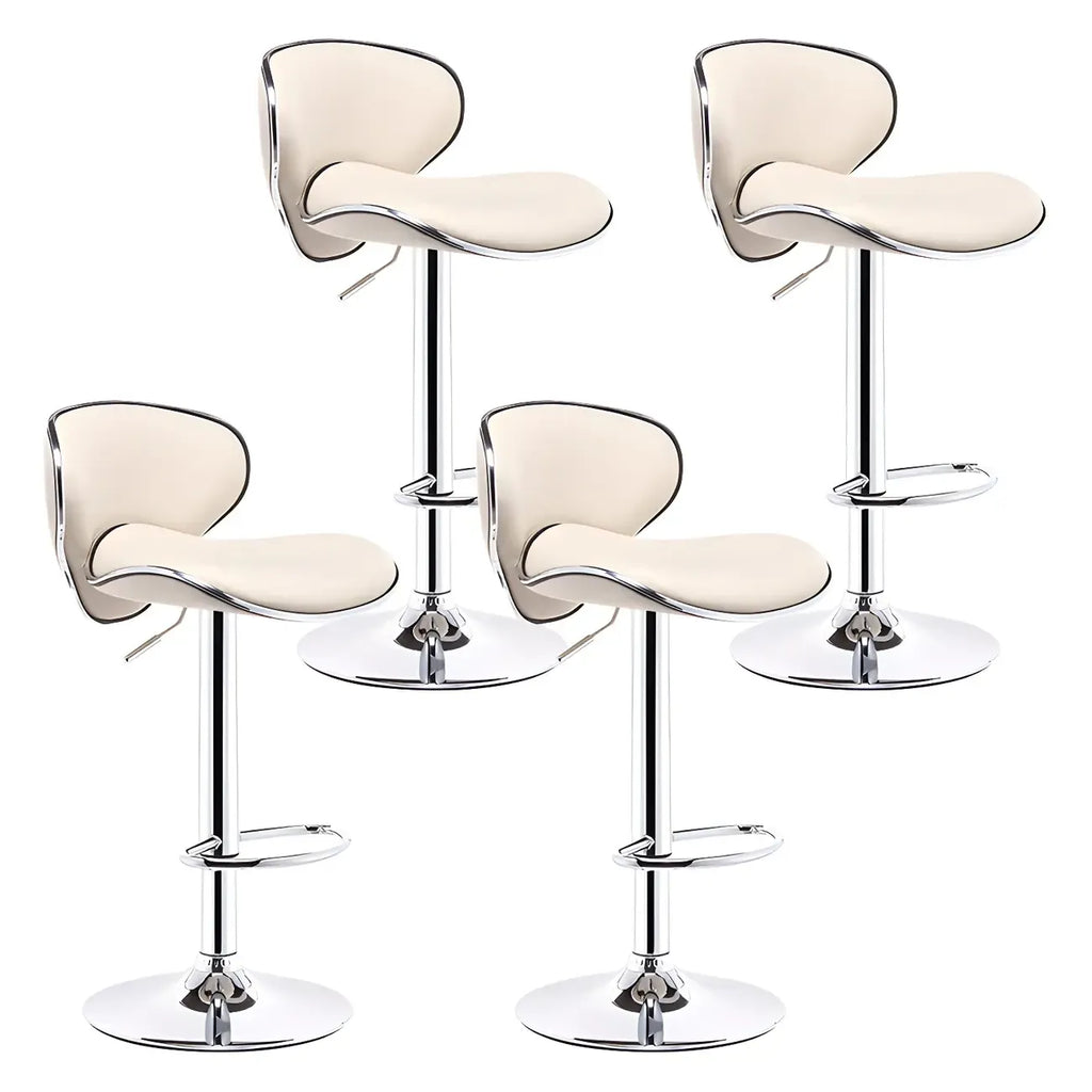 360° Swivel Faux Leather Bar Stools Adjustable Height Bucket Seat