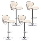 360° Swivel Faux Leather Bar Stools Adjustable Height Bucket Seat