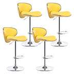 360° Swivel Faux Leather Bar Stools Adjustable Height Bucket Seat