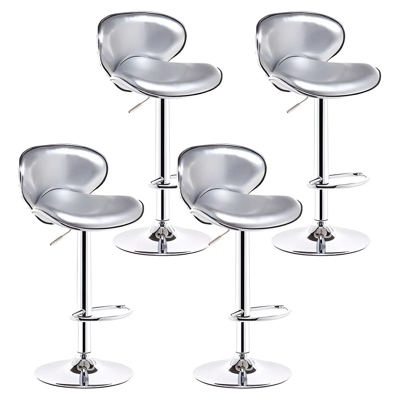 360° Swivel Faux Leather Bar Stools Adjustable Height Bucket Seat