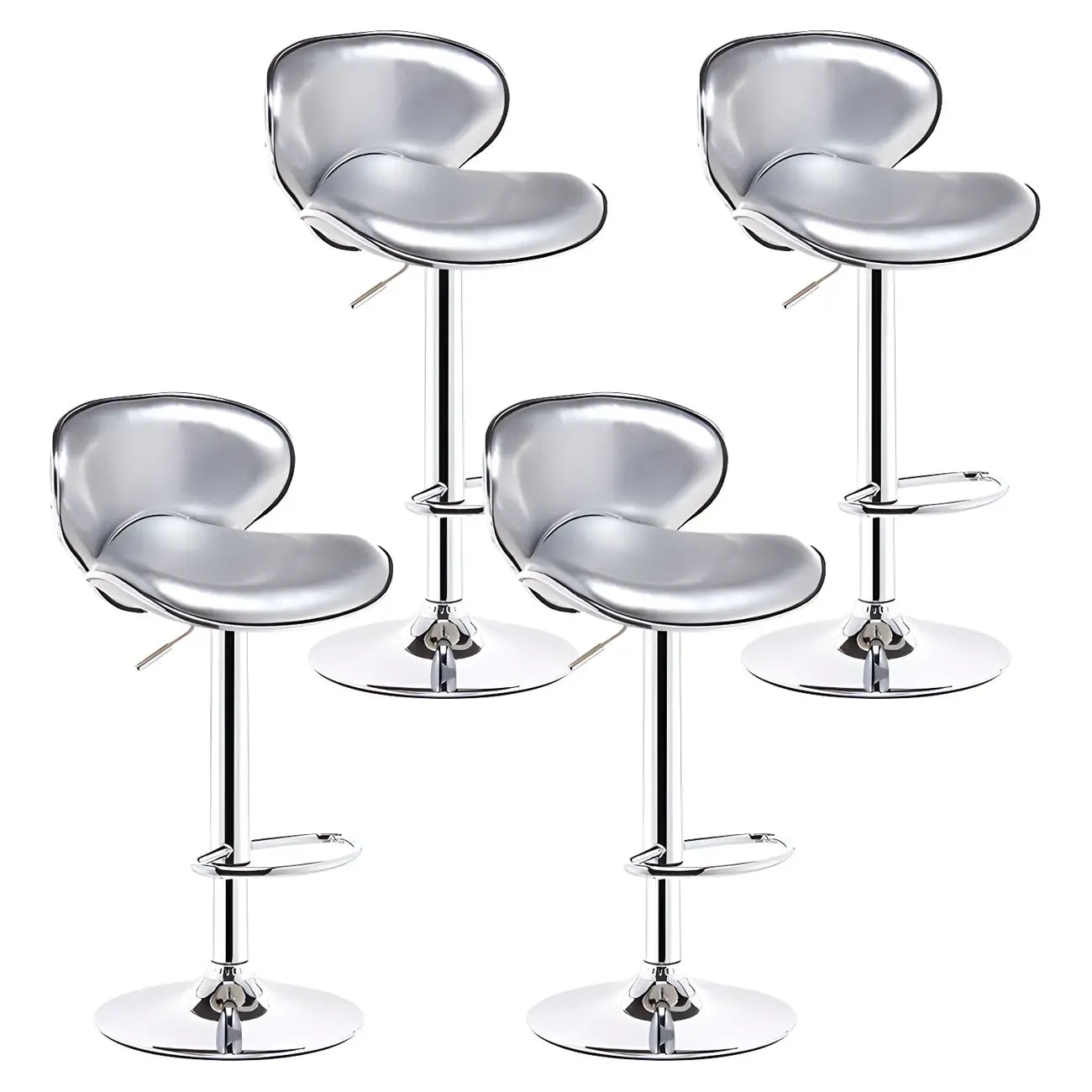 360° Swivel Faux Leather Bar Stools Adjustable Height Bucket Seat