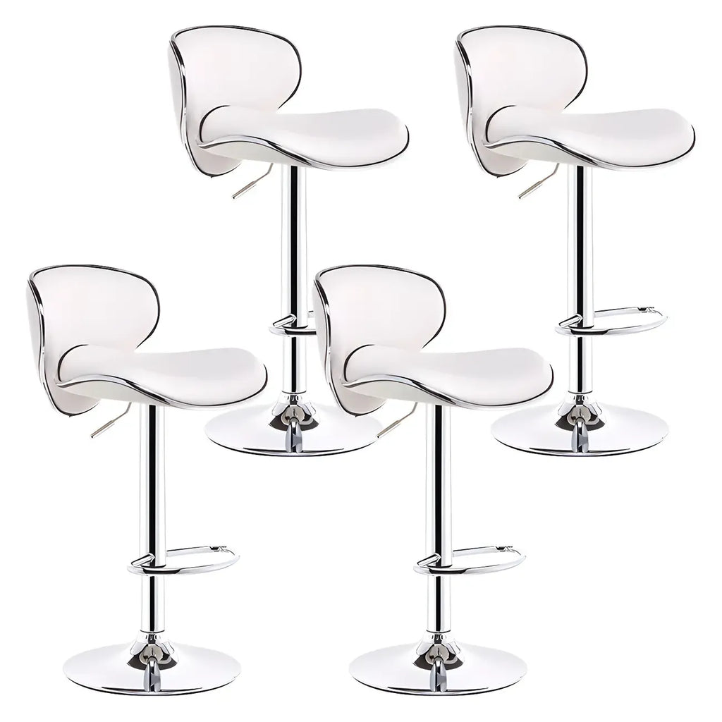 360° Swivel Faux Leather Bar Stools Adjustable Height Bucket Seat