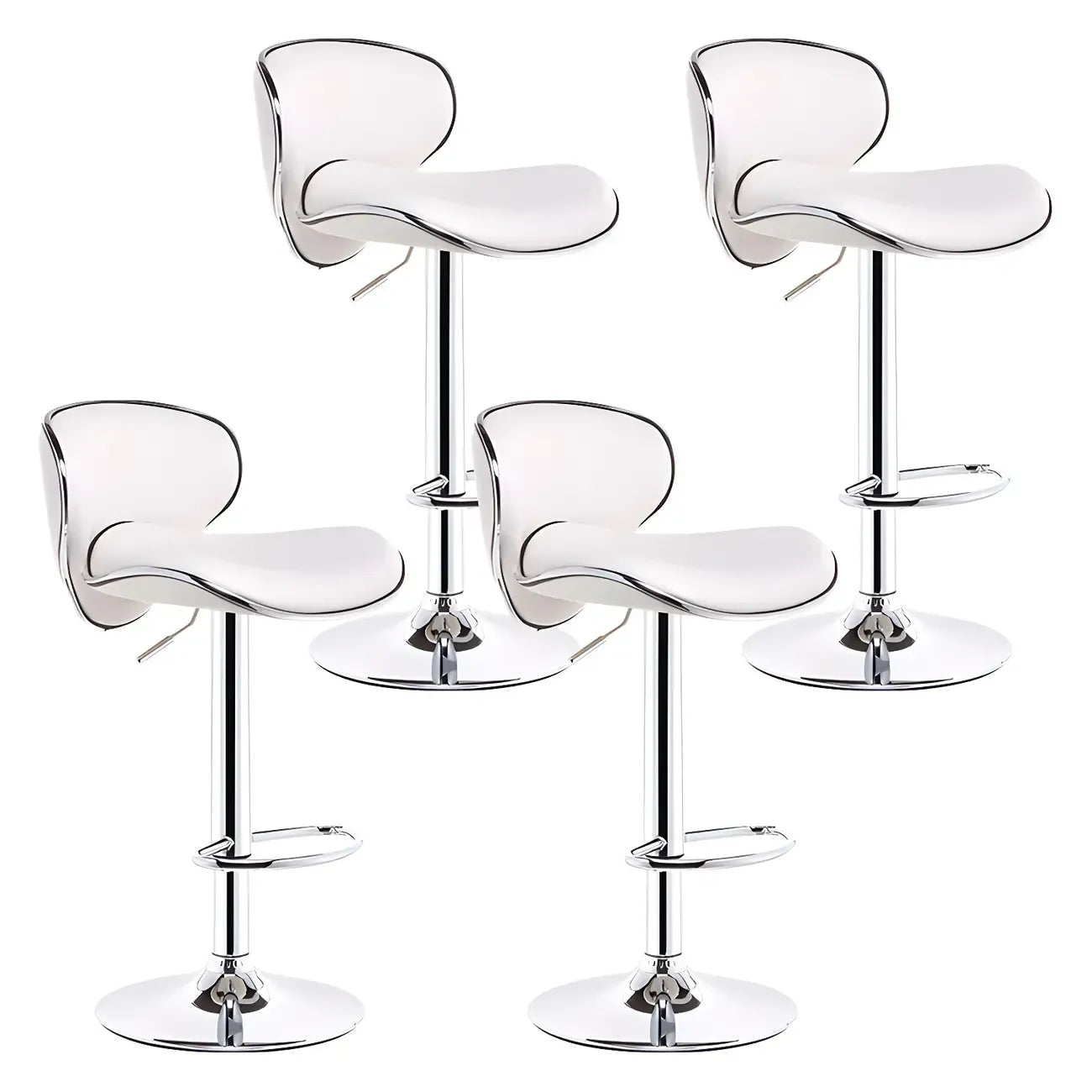 360° Swivel Faux Leather Bar Stools Adjustable Height Bucket Seat