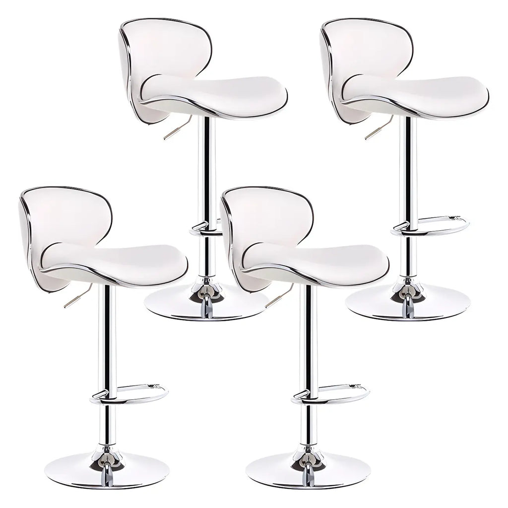 360° Swivel Faux Leather Bar Stools Adjustable Height Bucket Seat