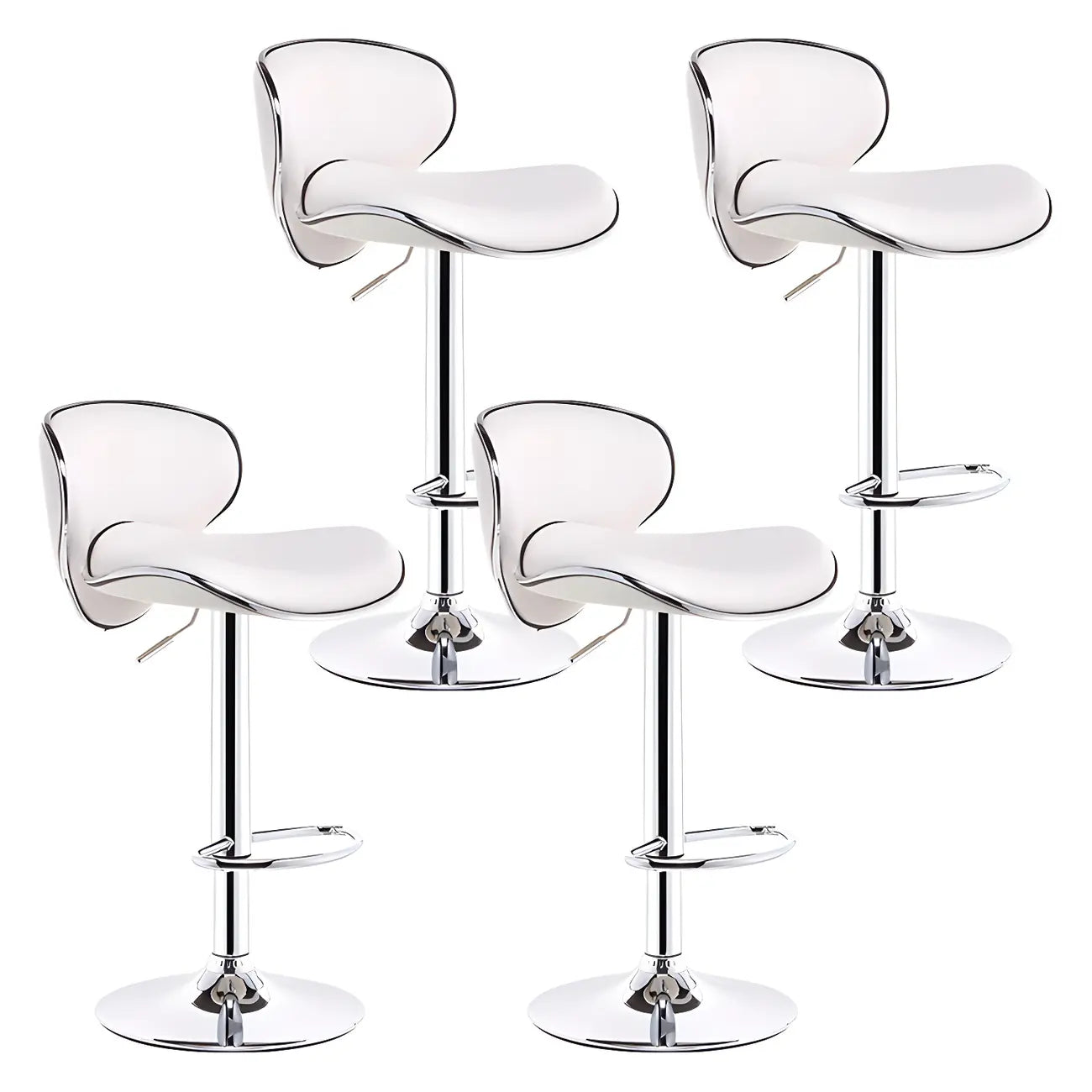 360° Swivel Faux Leather Bar Stools Adjustable Height Bucket Seat