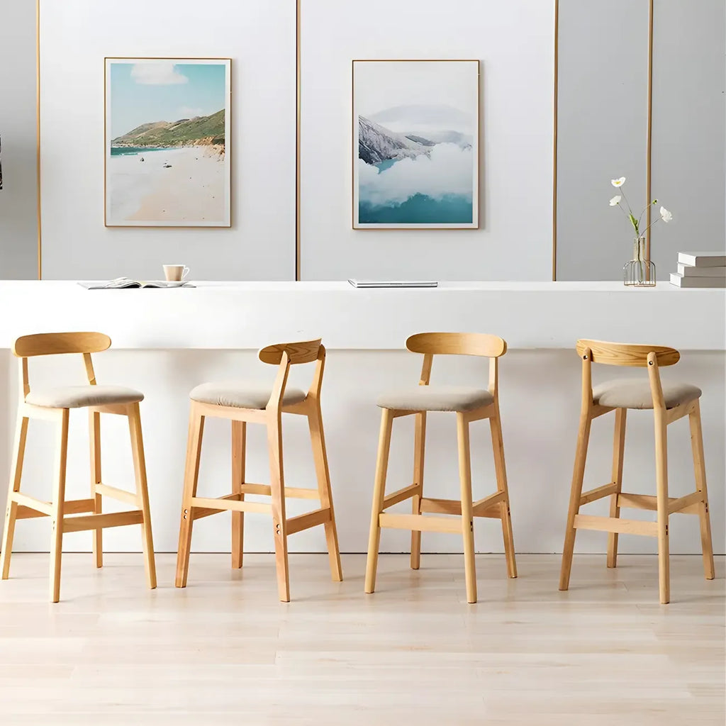 Modern Wood Comfort-Enhanced Minimalist Bar Stool
