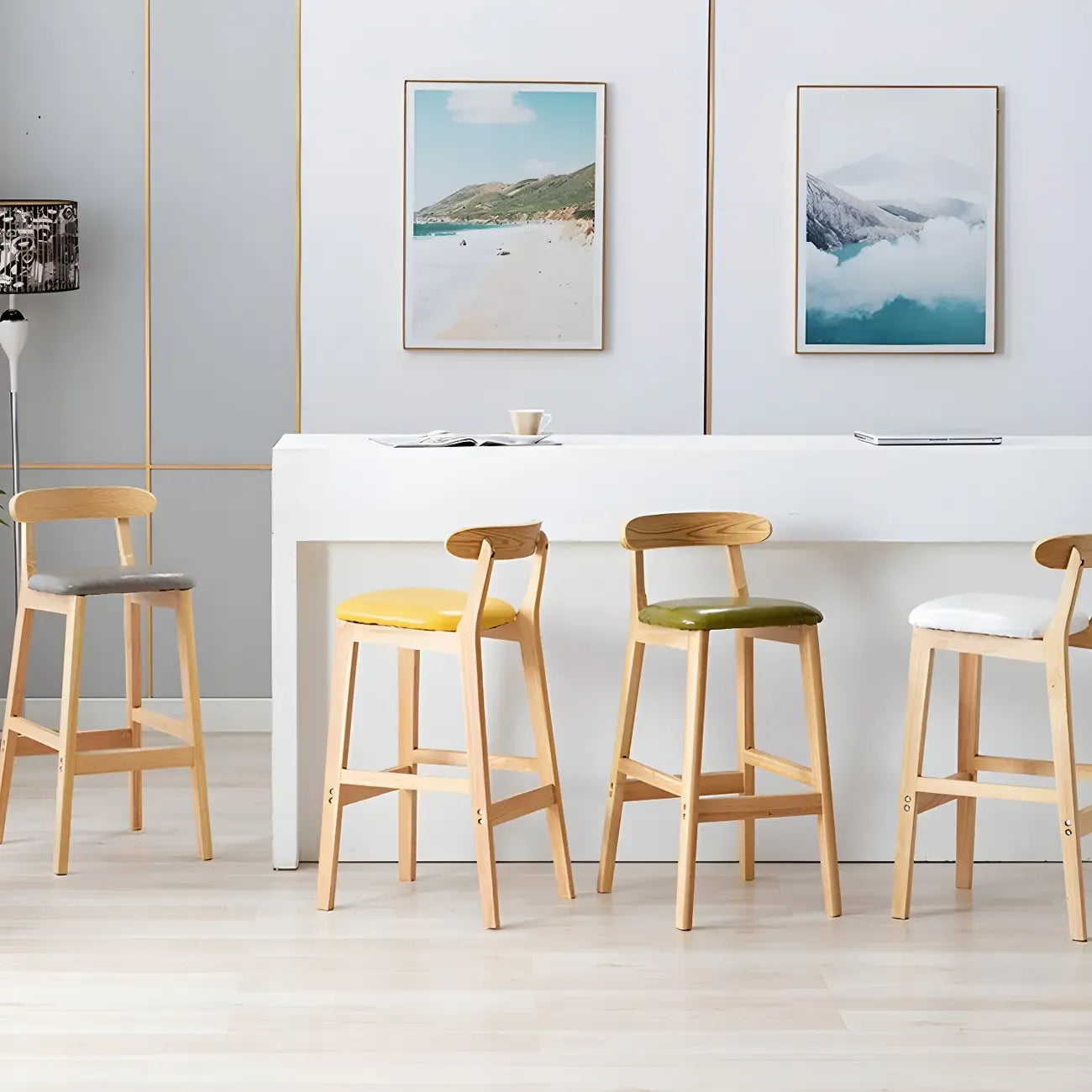 Modern Wood Comfort-Enhanced Minimalist Bar Stool