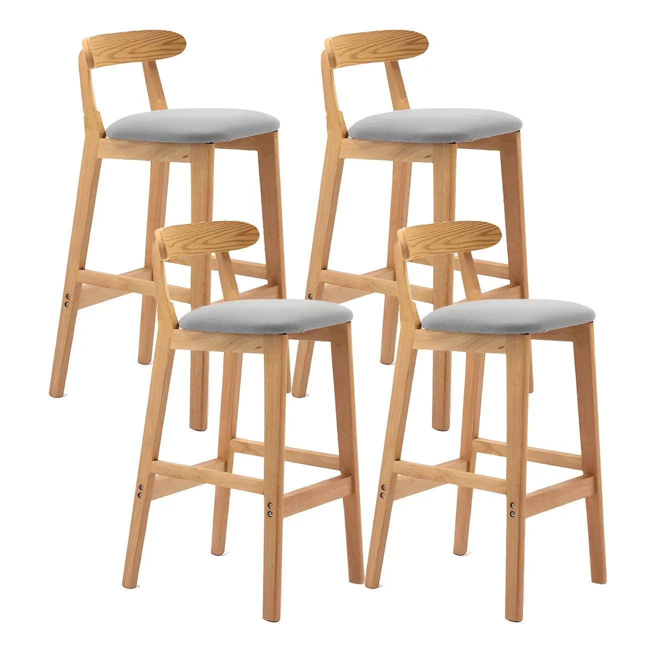 Modern Wood Comfort-Enhanced Minimalist Bar Stool