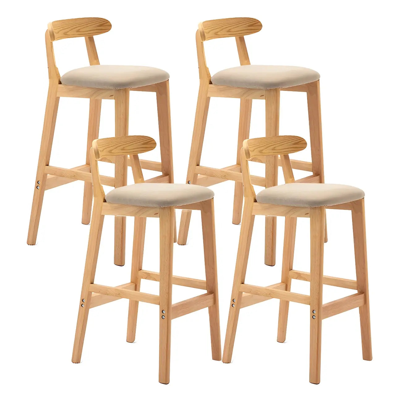Modern Wood Comfort-Enhanced Minimalist Bar Stool