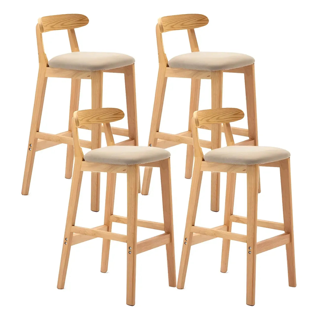 Modern Wood Comfort-Enhanced Minimalist Bar Stool