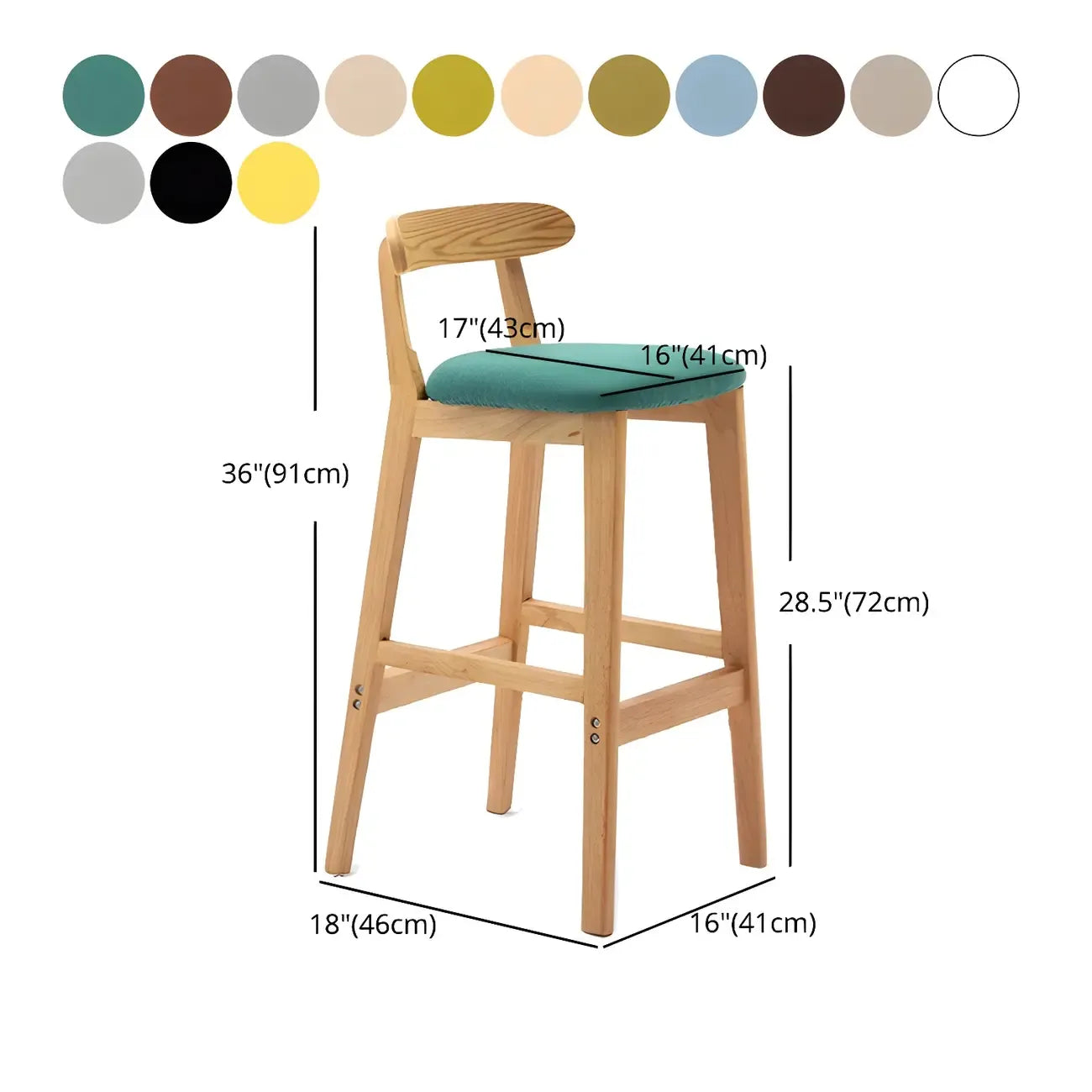 Modern Wood Comfort-Enhanced Minimalist Bar Stool