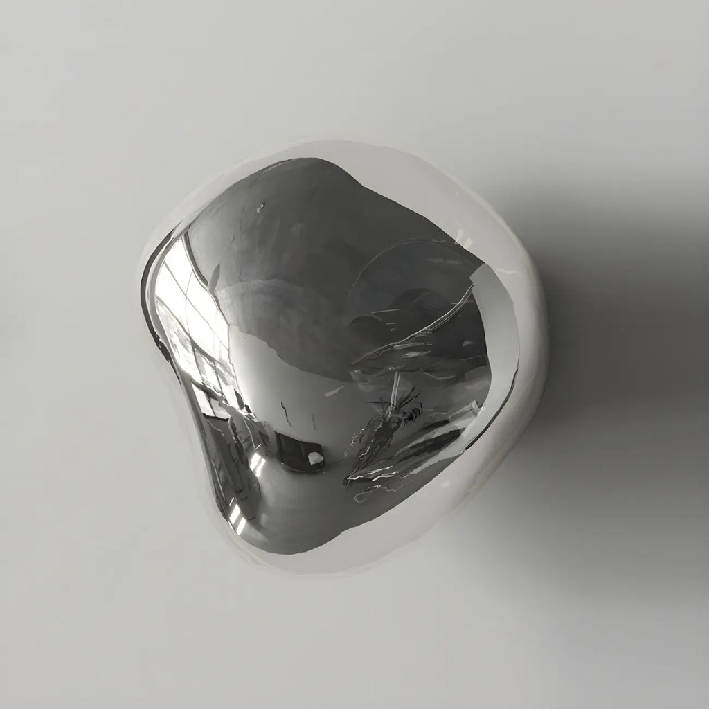 Art Deco Mirrored Glass Rock Shape LED Wall Sconce