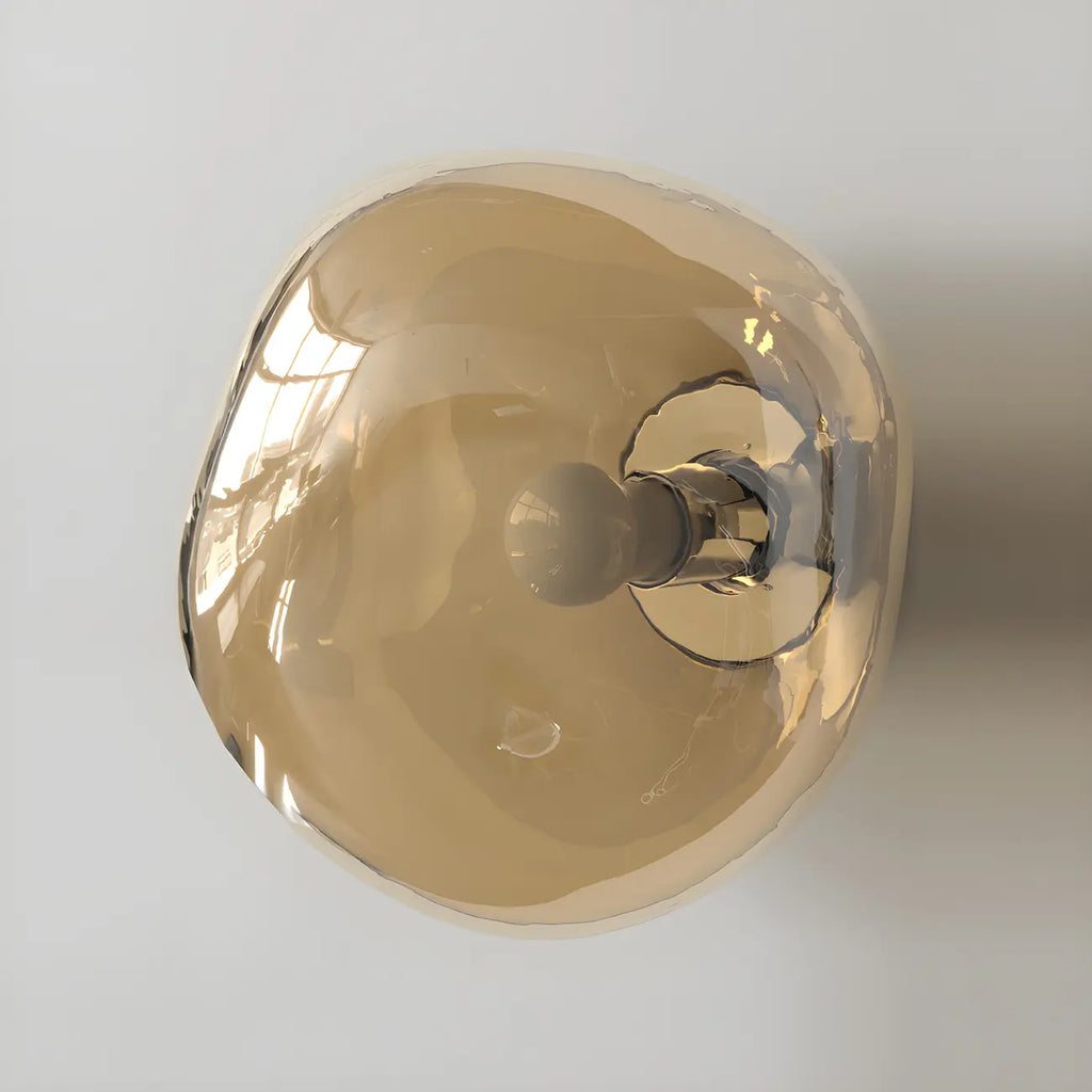 Art Deco Mirrored Glass Rock Shape LED Wall Sconce
