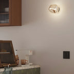 Art Deco Mirrored Glass Rock Shape LED Wall Sconce