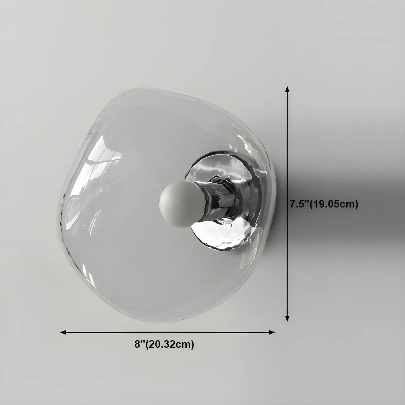 Art Deco Mirrored Glass Rock Shape LED Wall Sconce