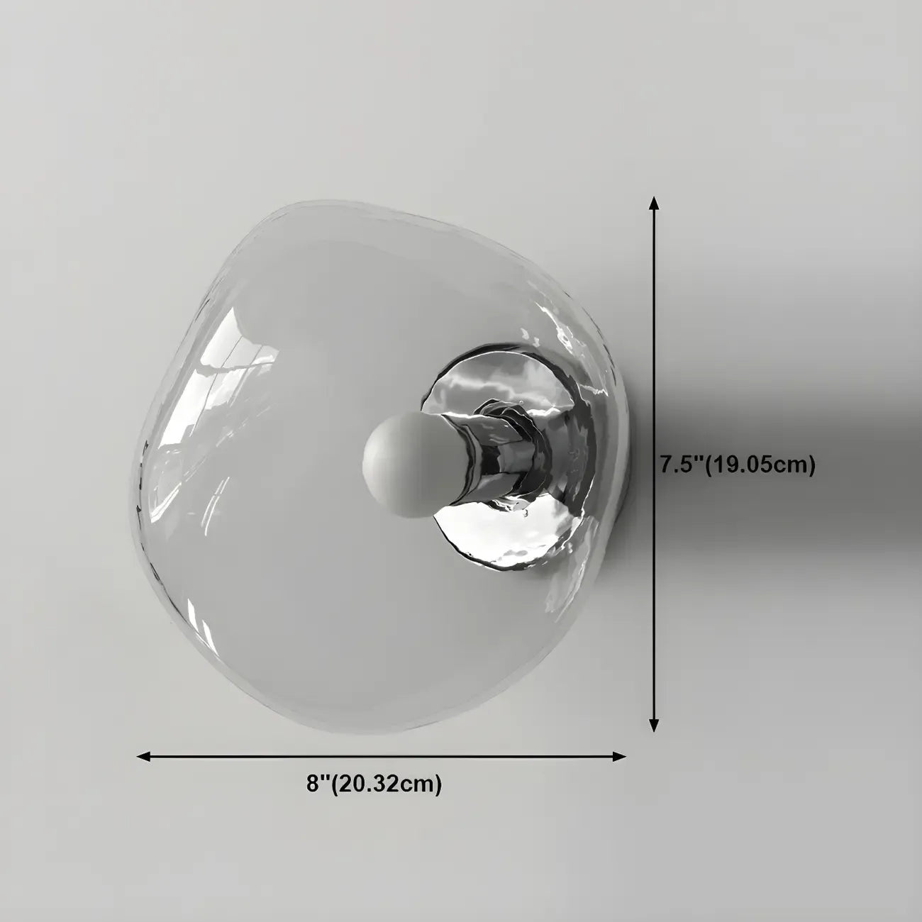 Art Deco Mirrored Glass Rock Shape LED Wall Sconce