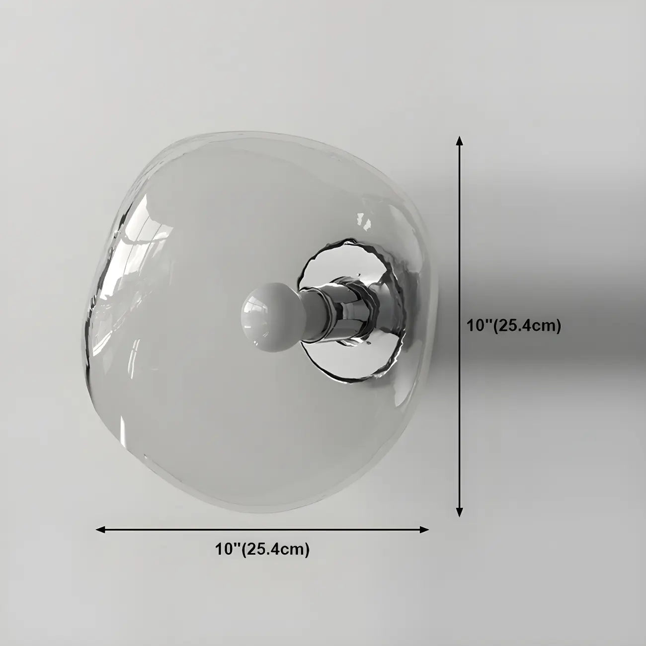 Art Deco Mirrored Glass Rock Shape LED Wall Sconce