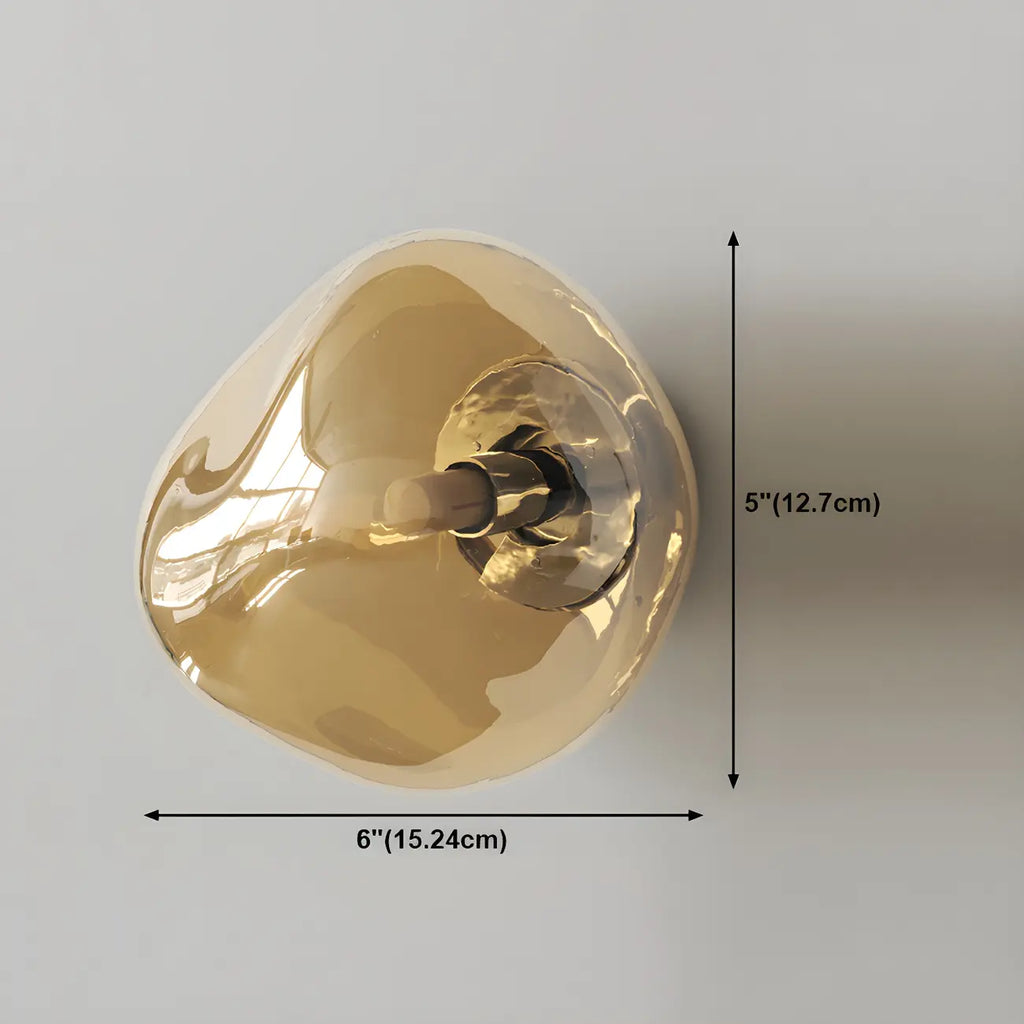 Art Deco Mirrored Glass Rock Shape LED Wall Sconce