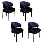 Contemporary Gray Upholstered Dining Chair Metal Frame