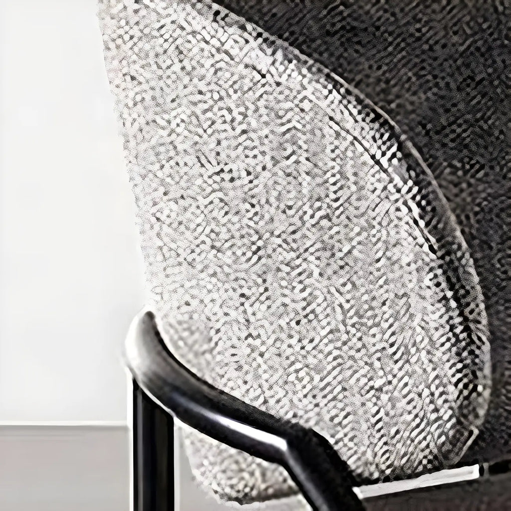 Contemporary Gray Upholstered Dining Chair Metal Frame