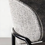 Contemporary Gray Upholstered Dining Chair Metal Frame