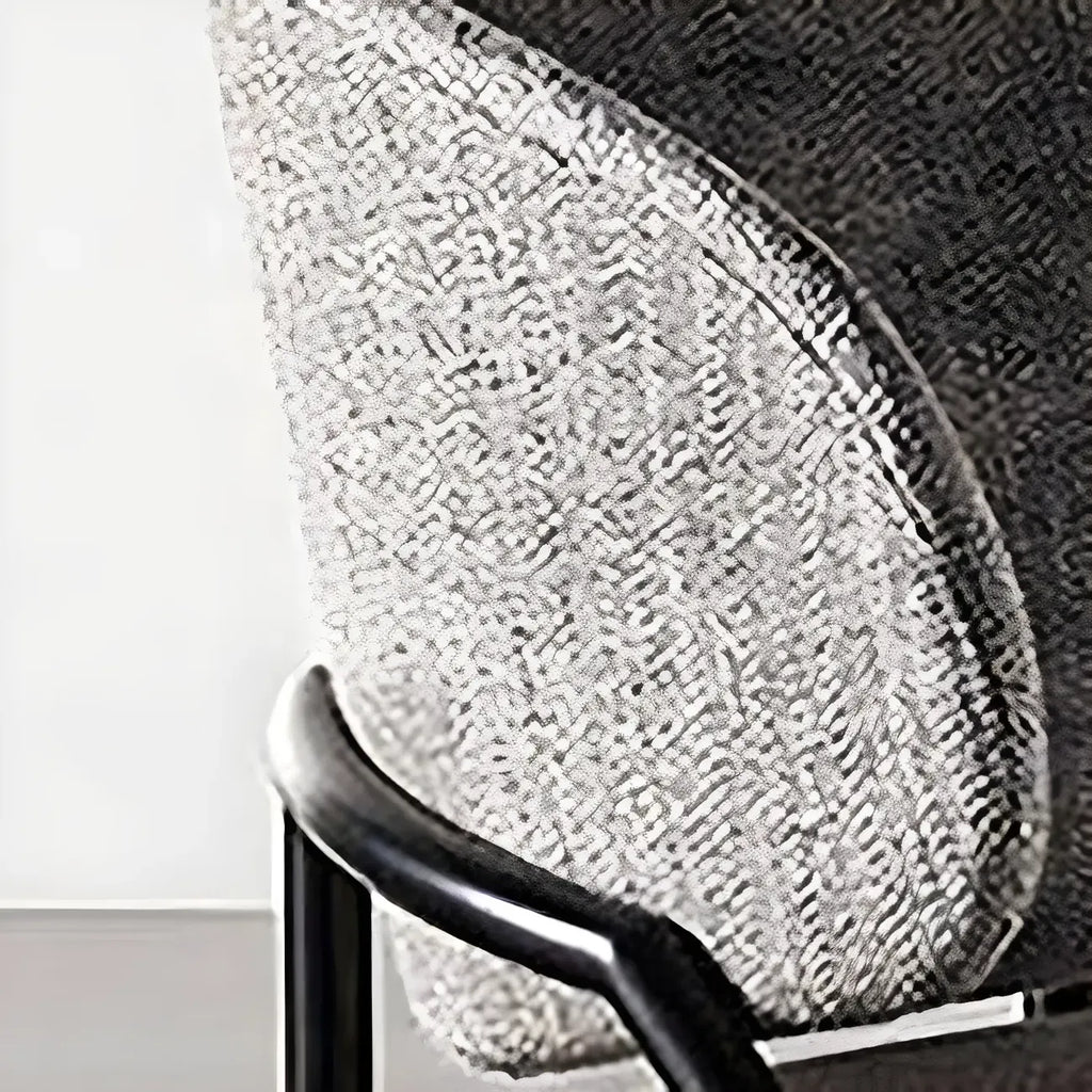 Contemporary Gray Upholstered Dining Chair Metal Frame
