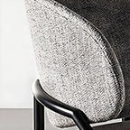 Contemporary Gray Upholstered Dining Chair Metal Frame