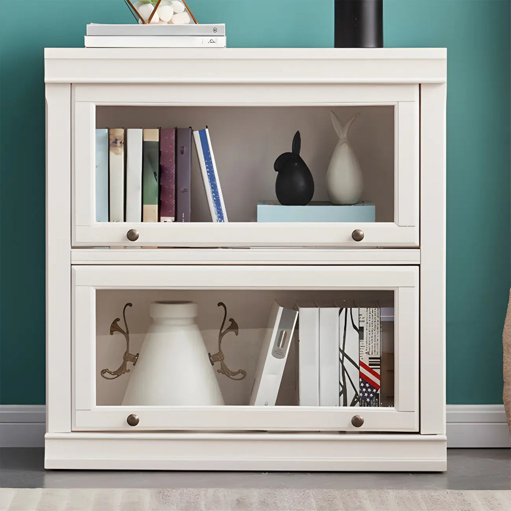 3-Tier Contemporary White Wooden Vertical Bookcase