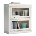 3-Tier Contemporary White Wooden Vertical Bookcase