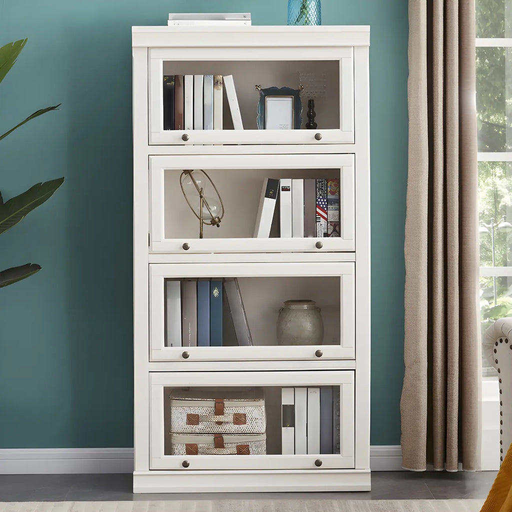 3-Tier Contemporary White Wooden Vertical Bookcase