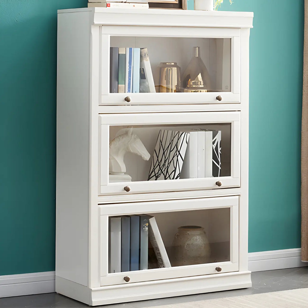 3-Tier Contemporary White Wooden Vertical Bookcase