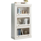 3-Tier Contemporary White Wooden Vertical Bookcase