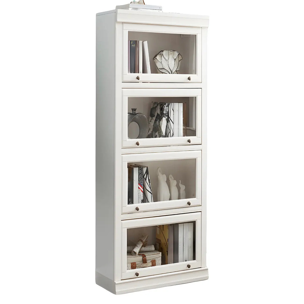 3-Tier Contemporary White Wooden Vertical Bookcase