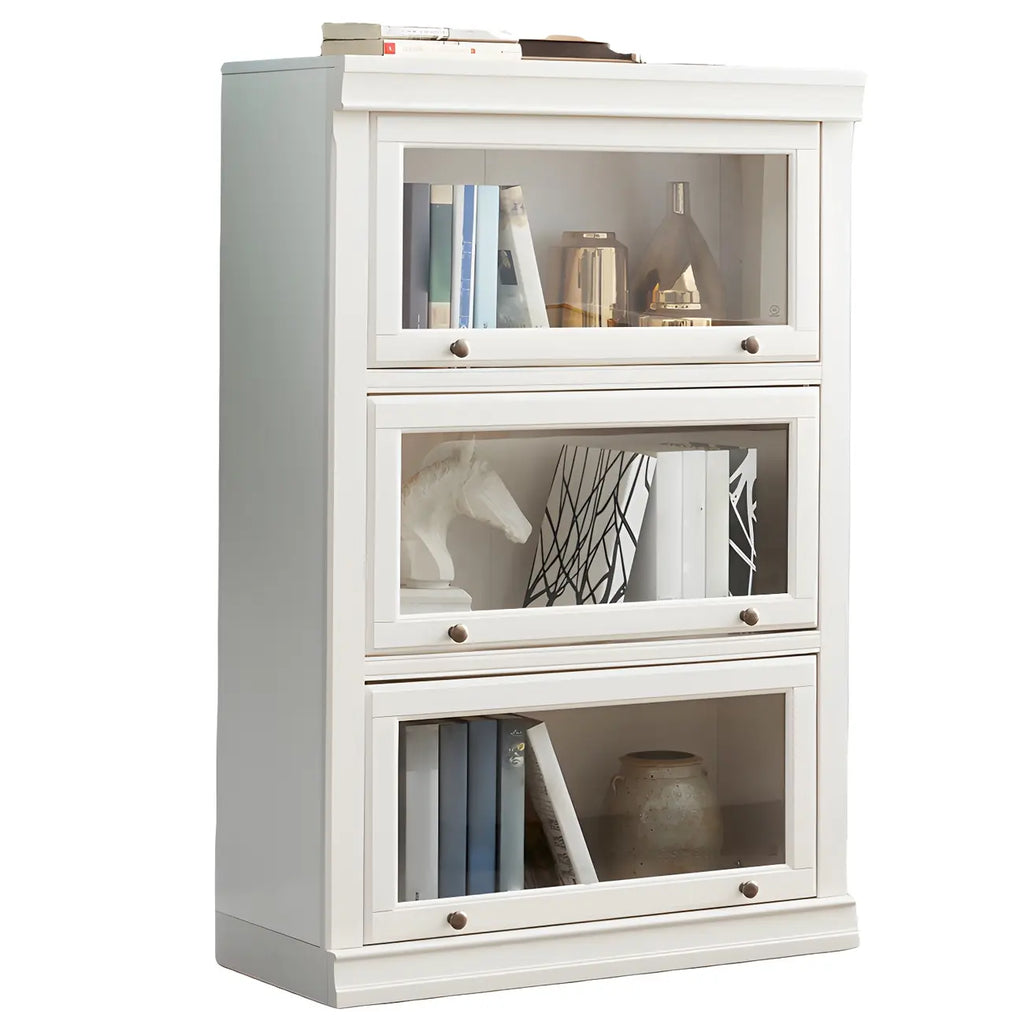 3-Tier Contemporary White Wooden Vertical Bookcase