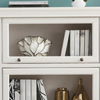3-Tier Contemporary White Wooden Vertical Bookcase