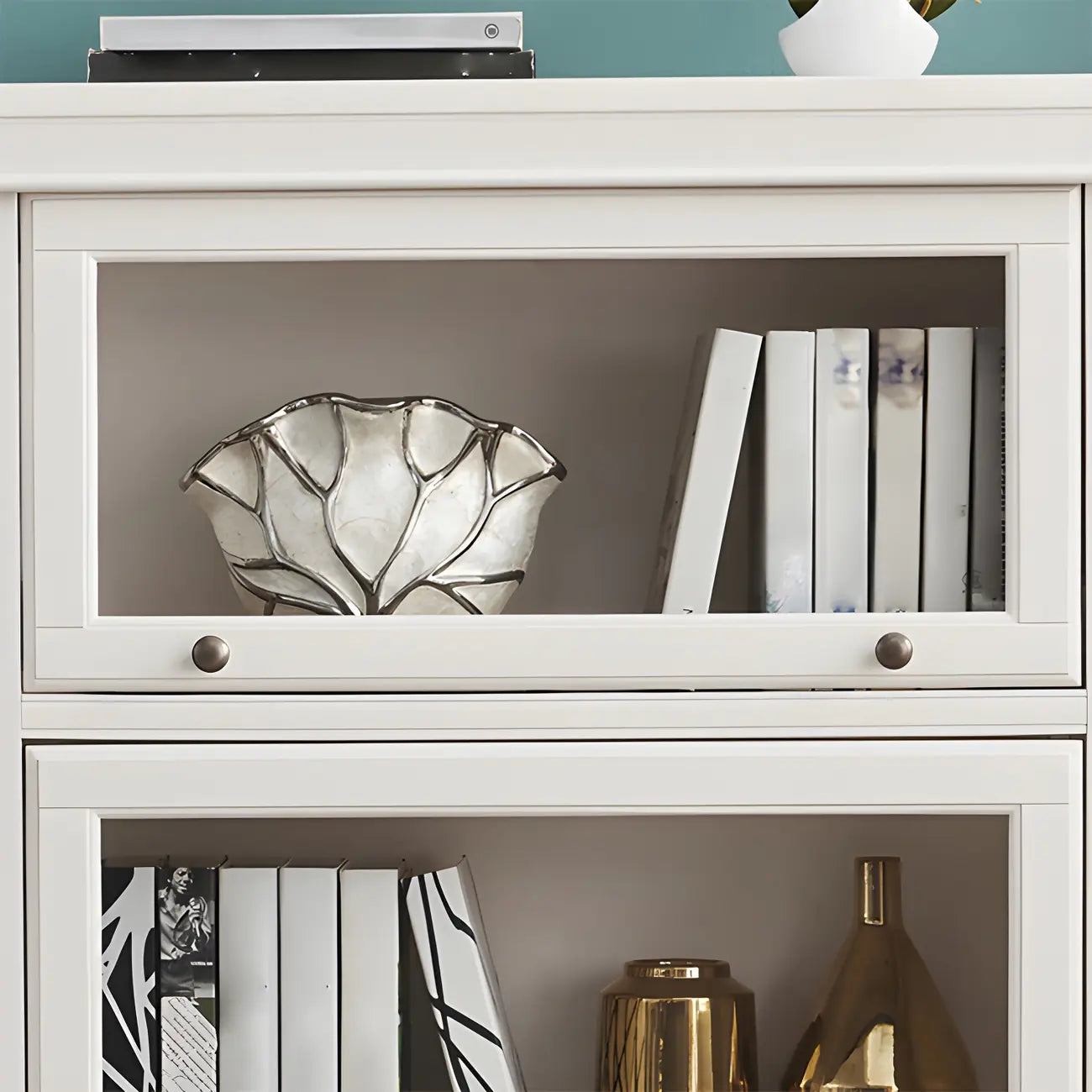 3-Tier Contemporary White Wooden Vertical Bookcase