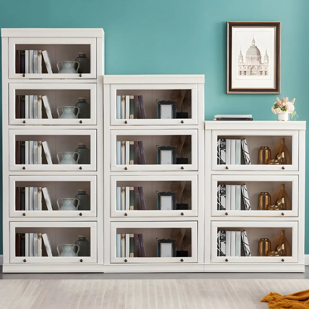 3-Tier Contemporary White Wooden Vertical Bookcase